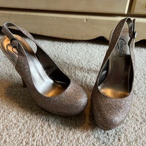 Candies pink sparkle heels size 7